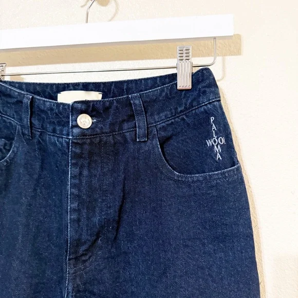 Paloma Wool NEW Vida Jeans Straight Leg Pants Laser Printed Portrait Horses Blue - Picture 13 of 13